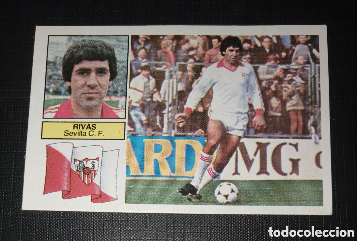 Cromos de f&uacute;tbol: Cromo Rivas Sevilla C. F. Ed. Este Liga 1982 1983 82-83 Sin pegar, nunca pegado