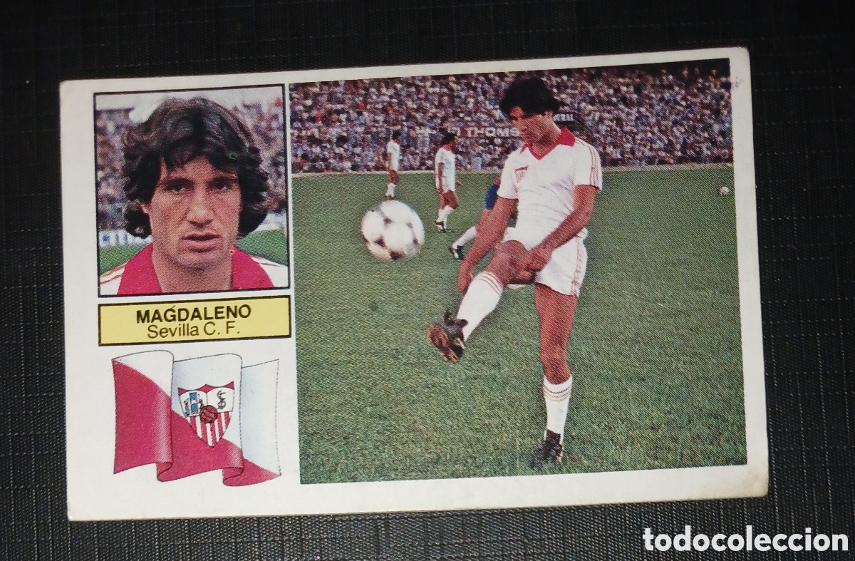 Cromos de f&uacute;tbol: Cromo Magdaleno Sevilla C. F. Ed. Este Liga 1982 1983 82-83 Sin pegar, nunca pegado