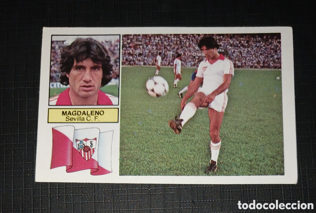 Cromos de f&uacute;tbol: Cromo Magdaleno Sevilla C. F. Ed. Este Liga 1982 1983 82-83 Sin pegar, nunca pegado