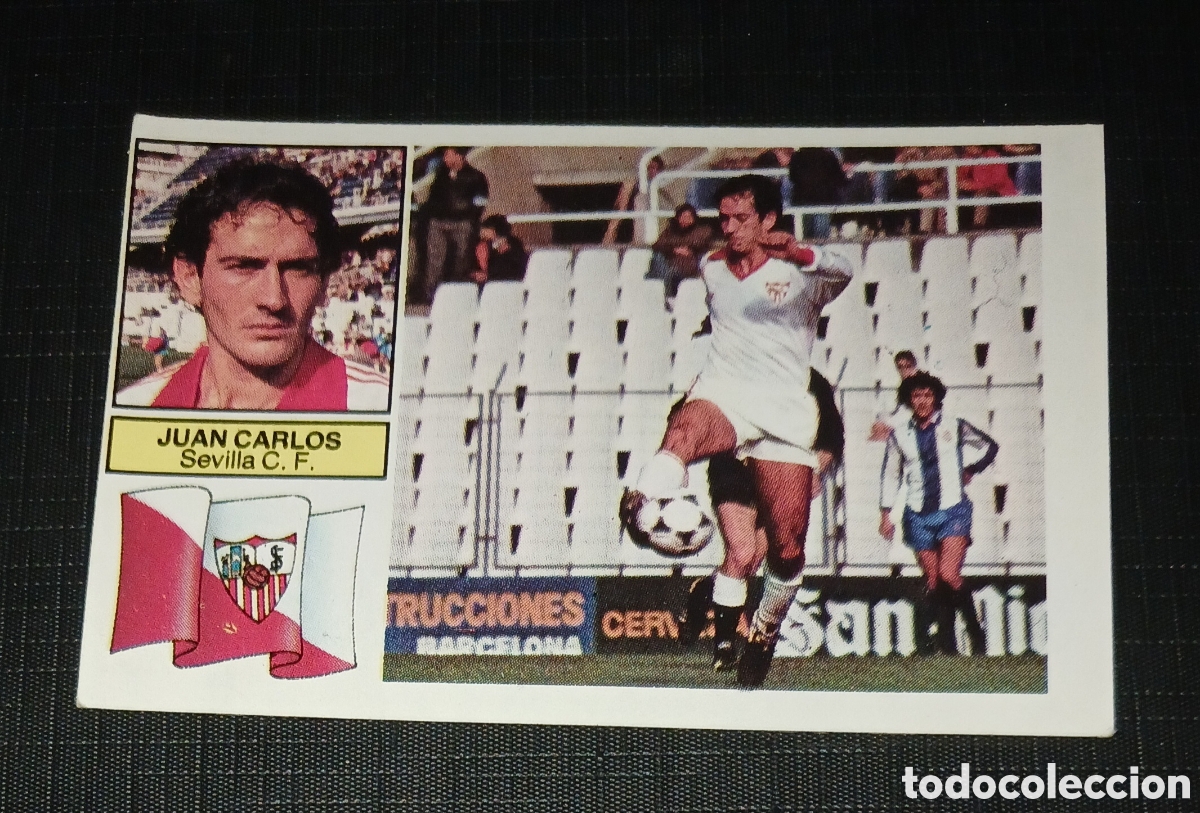 Cromos de f&uacute;tbol: Cromo Juan Carlos Sevilla C. F. Ed. Este Liga 1982 1983 82-83 Sin pegar, nunca pegado