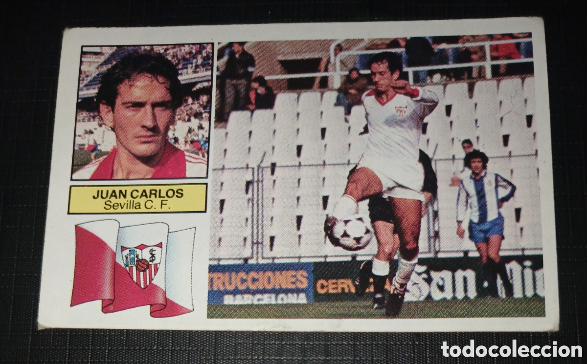 Cromos de f&uacute;tbol: Cromo Juan Carlos Sevilla C. F. Ed. Este Liga 1982 1983 82-83 Sin pegar, nunca pegado