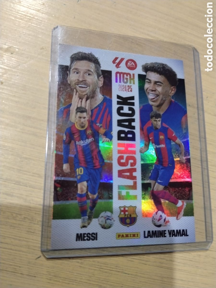 Cromos de f&uacute;tbol: FlashBack Megacracks 2024 25 N&ordm; 429 Leonel Messi y Lamine Yamal FC Barcelona