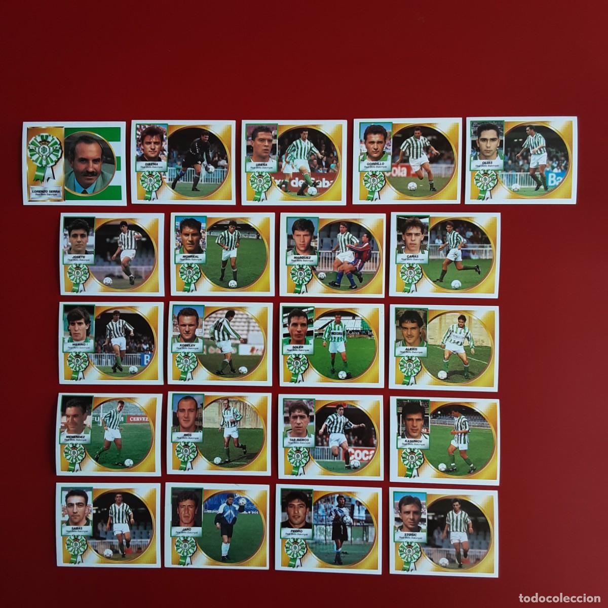 Cromos de f&uacute;tbol: LOTE 21 CROMOS DIFERENTES BETIS LIGA TEMPORADA 1994 1995 94 95 EDICIONES ESTE SIN PEGAR