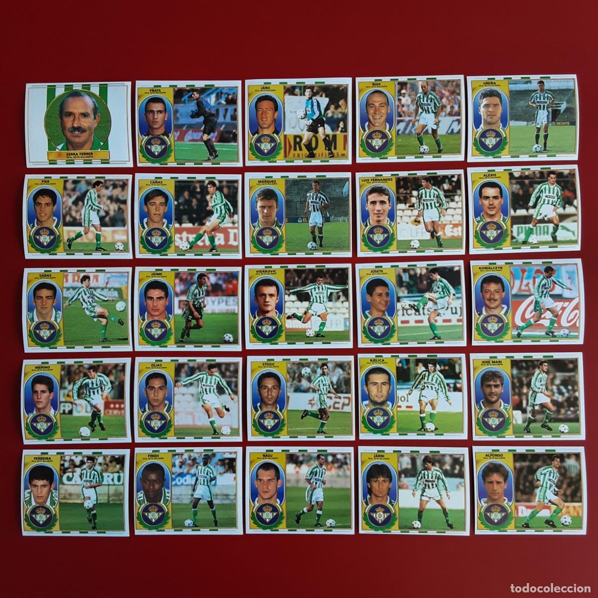 Cromos de f&uacute;tbol: EQUIPO CASI COMPLETO BETIS LIGA TEMPORADA 1996 1997 96 97 EDICIONES ESTE SIN PEGAR