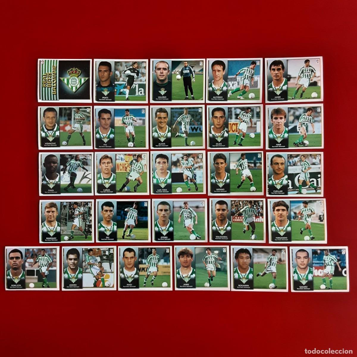Cromos de f&uacute;tbol: LOTE 26 CROMOS DIFERENTES BETIS LIGA TEMPORADA 1998 1999 98 99 EDICIONES ESTE SIN PEGAR