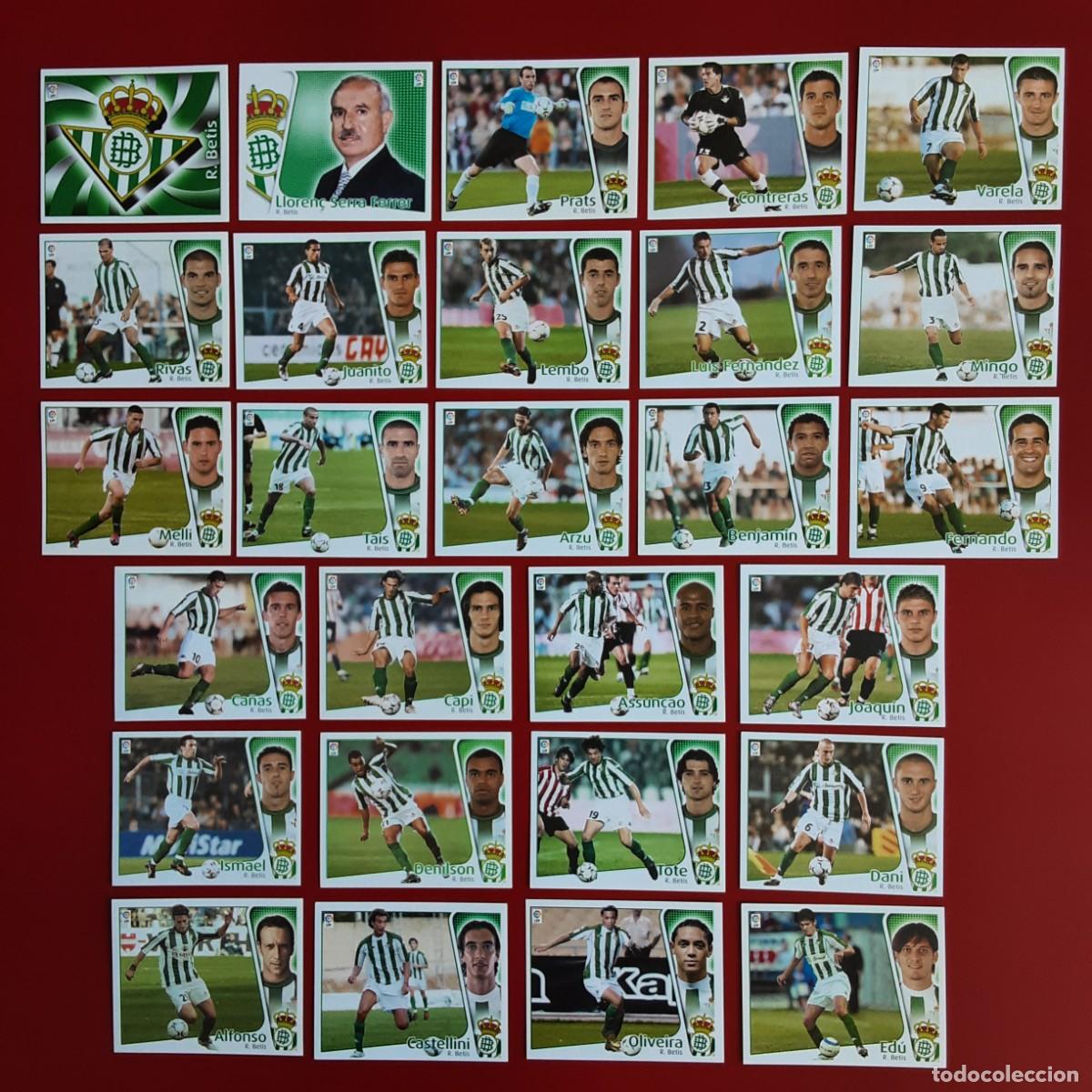 Football Stickers: EQUIPO COMPLETO BETIS LIGA TEMPORADA 2004 2005 04 05 EDICIONES ESTE SIN PEGAR
