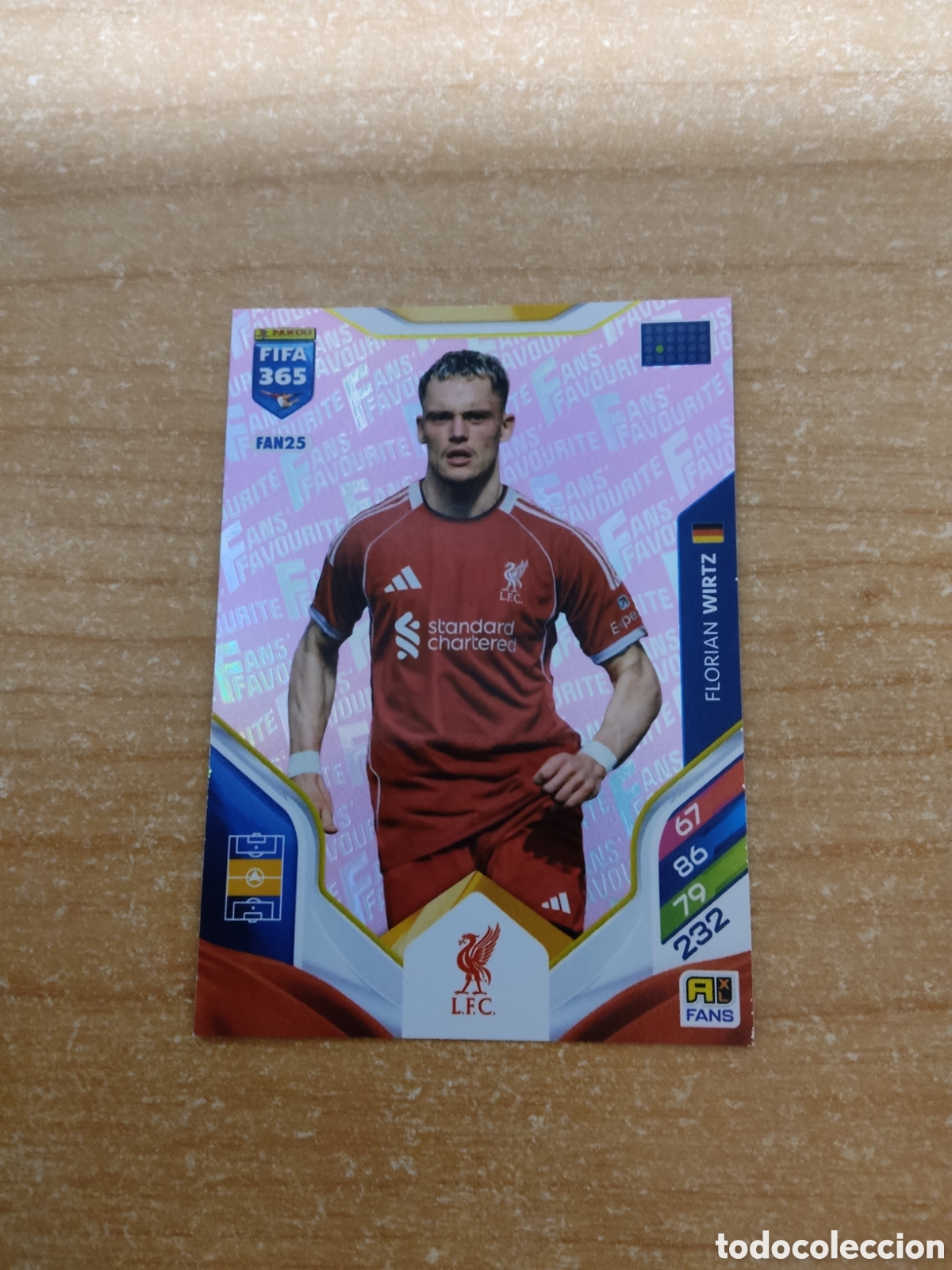 Cromos de f&uacute;tbol: FAN25 FLORIAN WIRTZ ROSA LIVERPOOL FIFA 365 ADRENALYN 2026