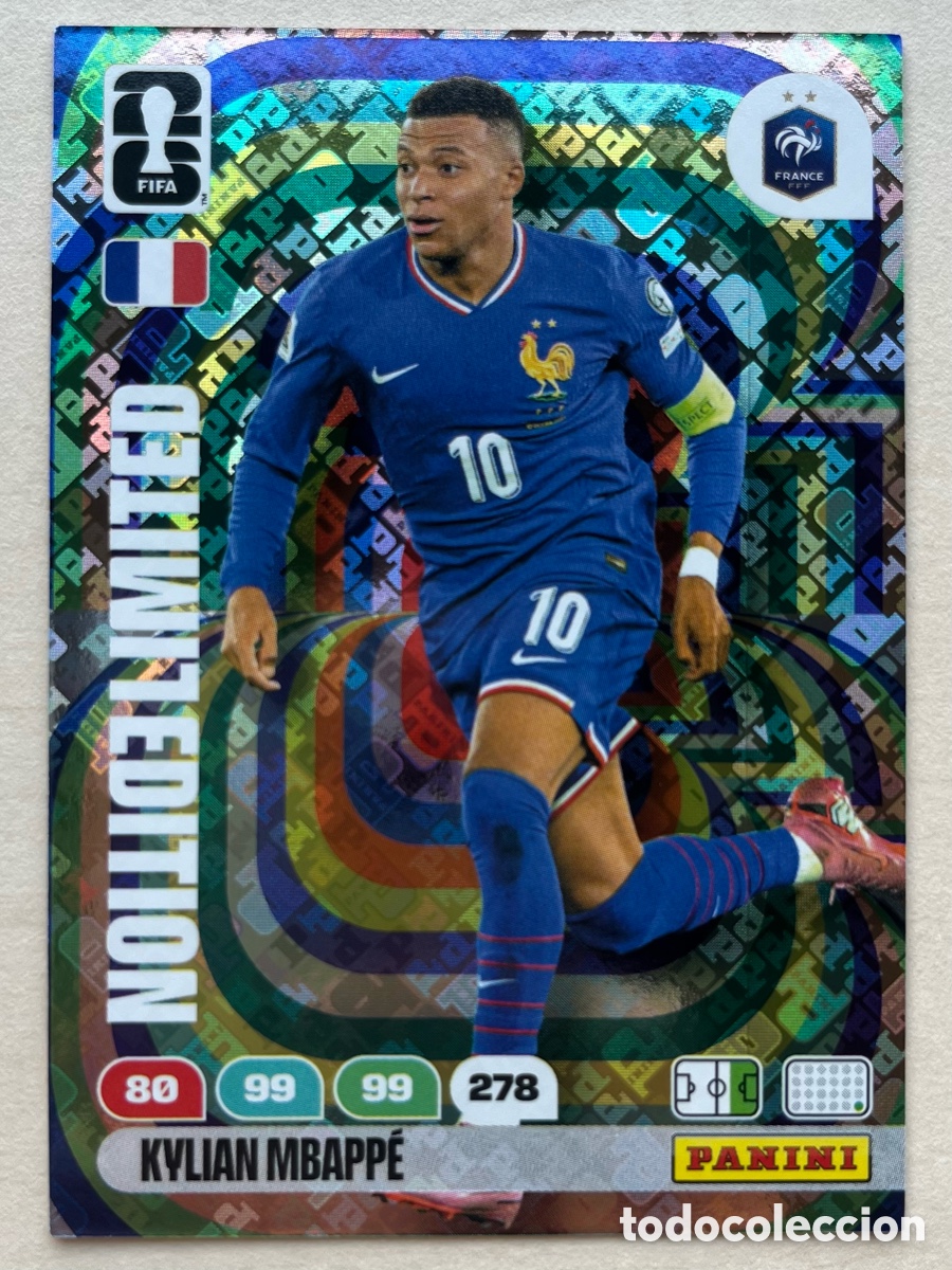 Cromos de f&uacute;tbol: Mbapp&eacute; Edici&oacute;n Limitada Adrenalyn XL Mundial 2026 - Francia
