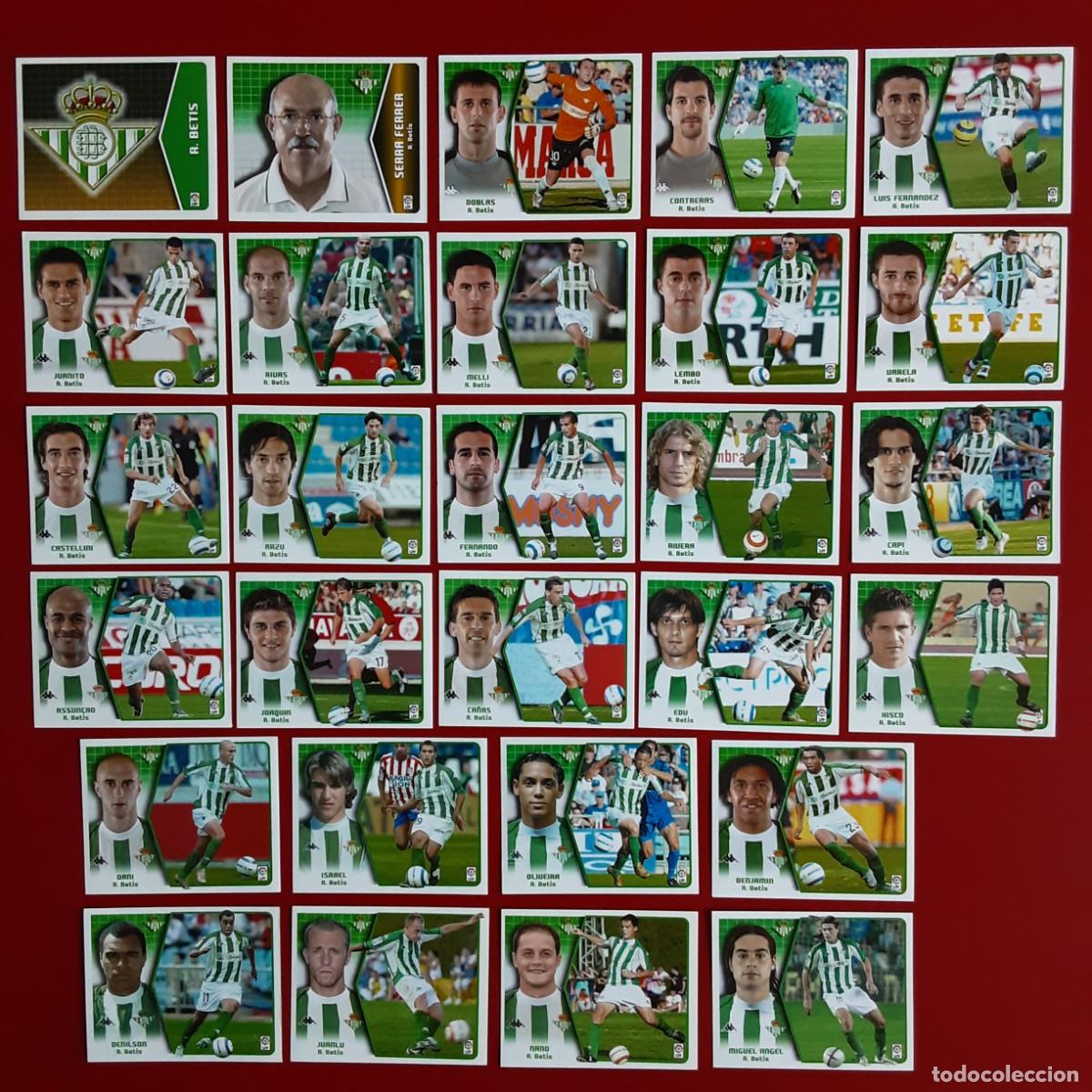 Cromos de f&uacute;tbol: EQUIPO CASI COMPLETO BETIS LIGA TEMPORADA 2005 2006 05 06 EDICIONES ESTE SIN PEGAR
