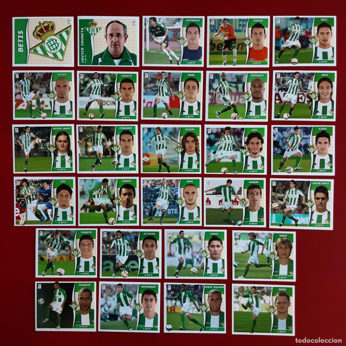 Cromos de f&uacute;tbol: EQUIPO CASI COMPLETO BETIS LIGA TEMPORADA 2006 2007 06 07 EDICIONES ESTE SIN PEGAR