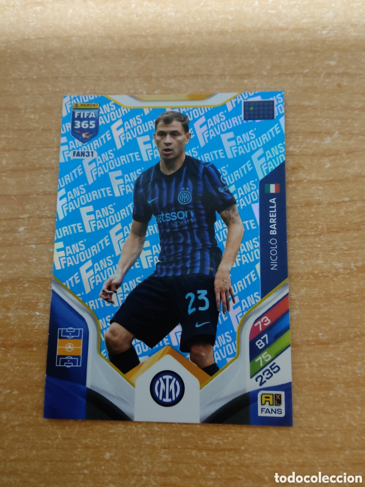 Cromos de f&uacute;tbol: FAN31 NICOLO BARELLA INTER MILAN AZUL FIFA 365 ADRENALYN 2026