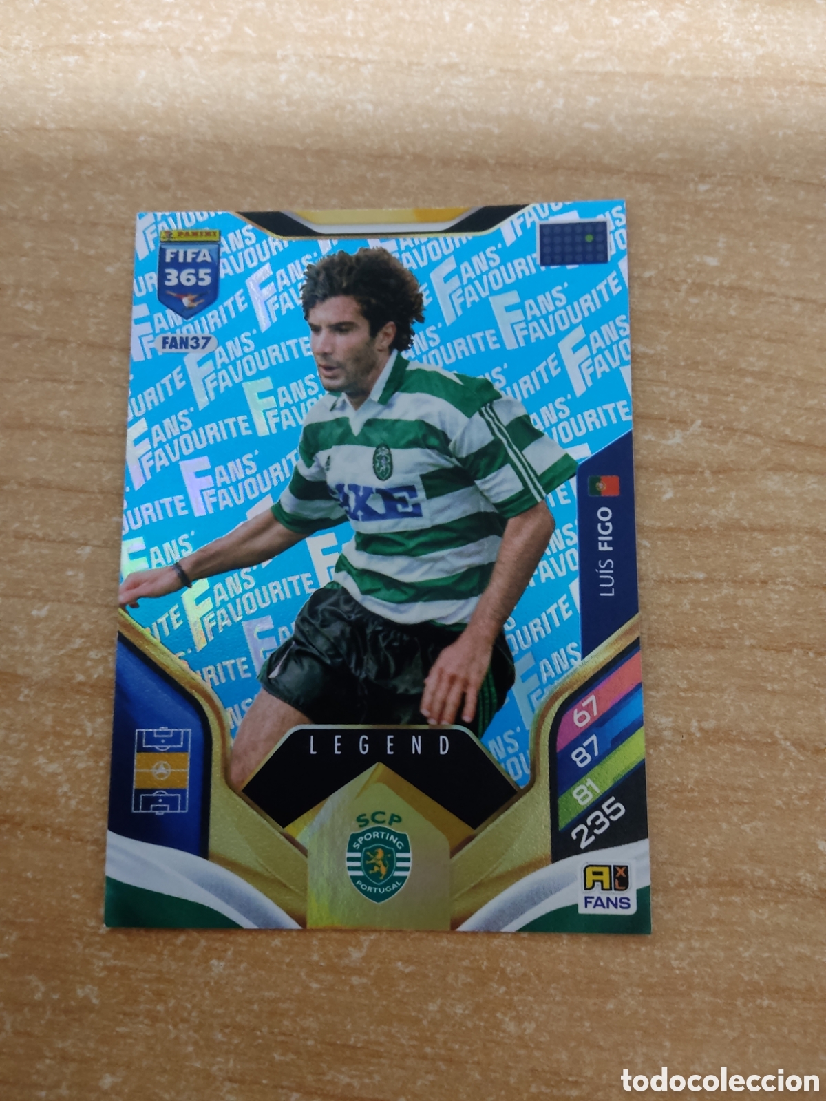Cromos de f&uacute;tbol: FAN37 LUIS FIGO LEGEND AZUL SPORTING PORTUGAL FIFA 365 ADRENALYN 2026