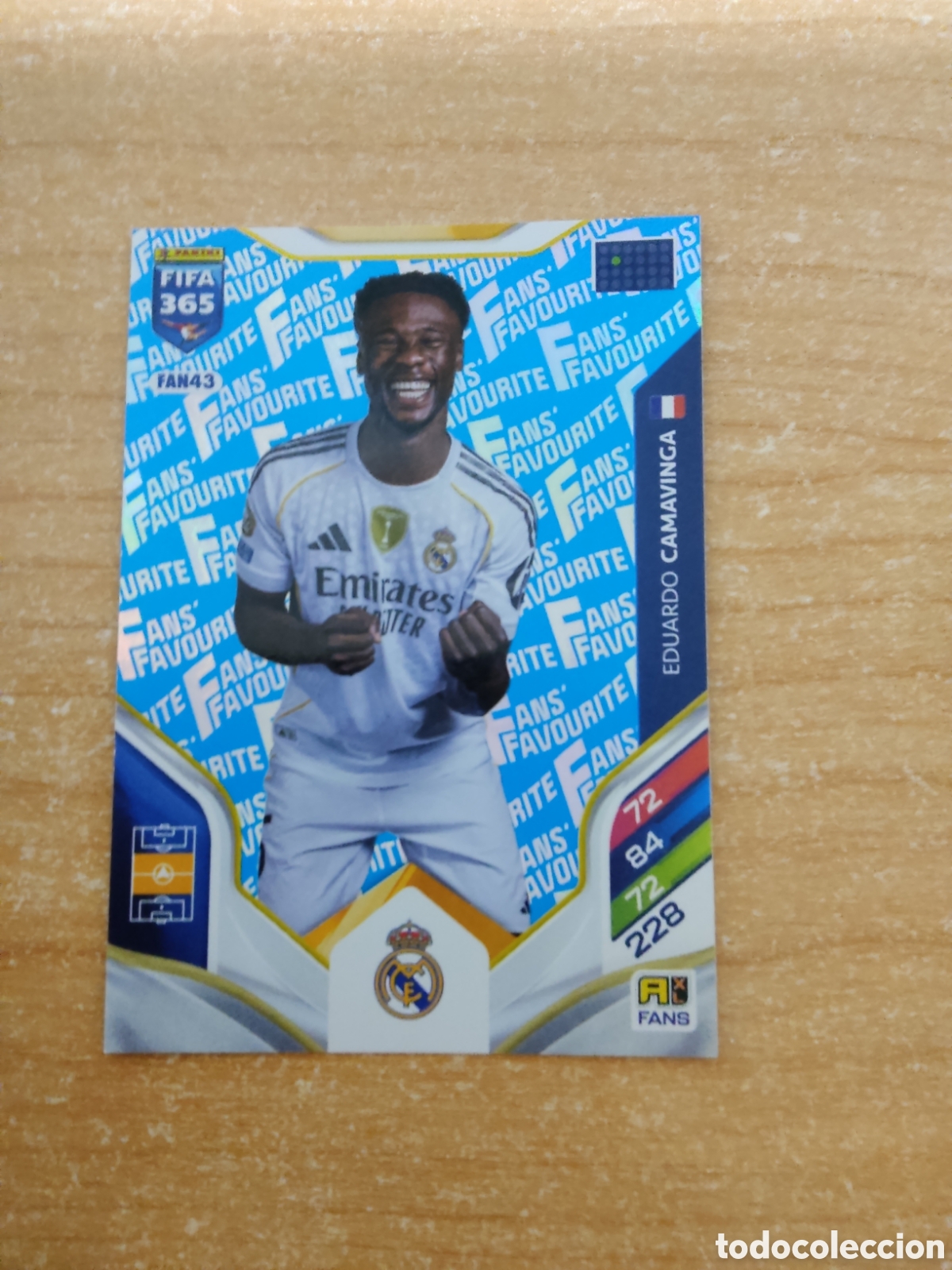 Cromos de f&uacute;tbol: FAN43 EDUARDO CAMAVINGA REAL MADRID AZUL FIFA 365 ADRENALYN 2026