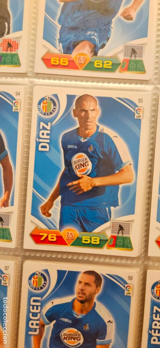 Cromos de f&uacute;tbol: 95 D&iacute;az Getafe adrenalyn 2011 2012 11 12 trading card