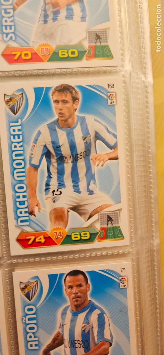 Cromos de f&uacute;tbol: 168 Nacho Monreal M&aacute;laga adrenalyn 2011 2012 11 12 trading card