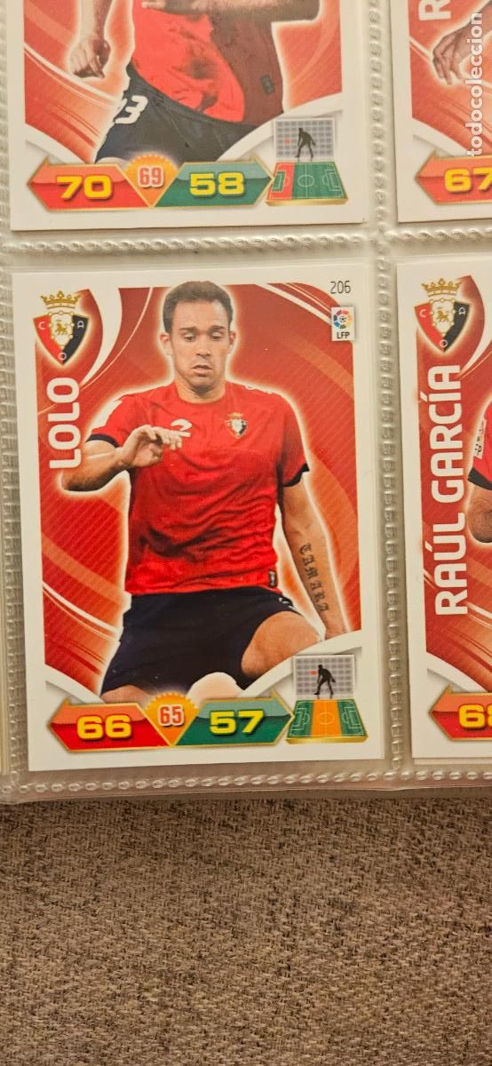 Football Stickers: 206 Lolo Osasuna adrenalyn 2011 2012 11 12 trading card