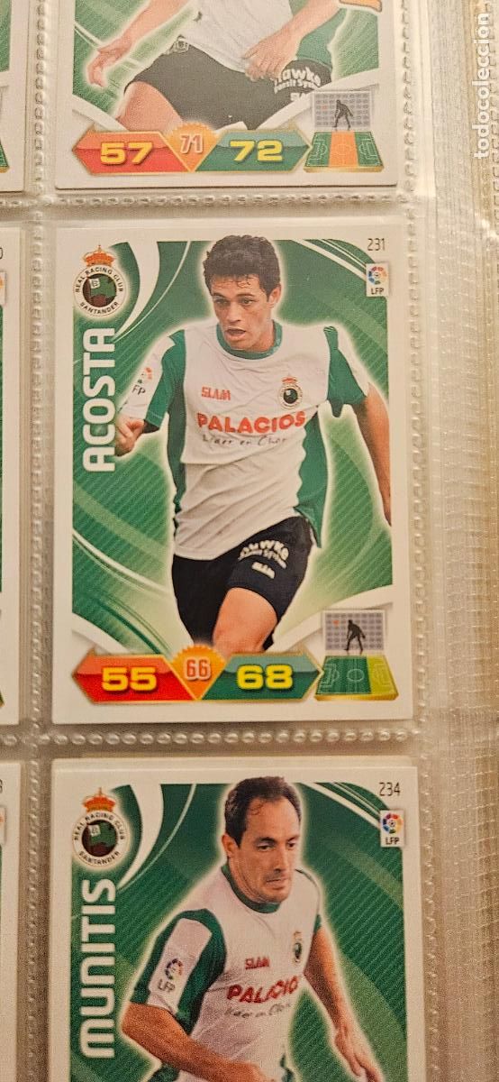 Football Stickers: 231 Acosta R&aacute;cing adrenalyn 2011 2012 11 12 trading card