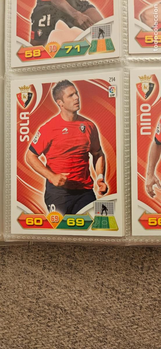 Fu&szlig;ball-Sticker: 214 Sola Osasuna adrenalyn 2011 2012 11 12 trading card