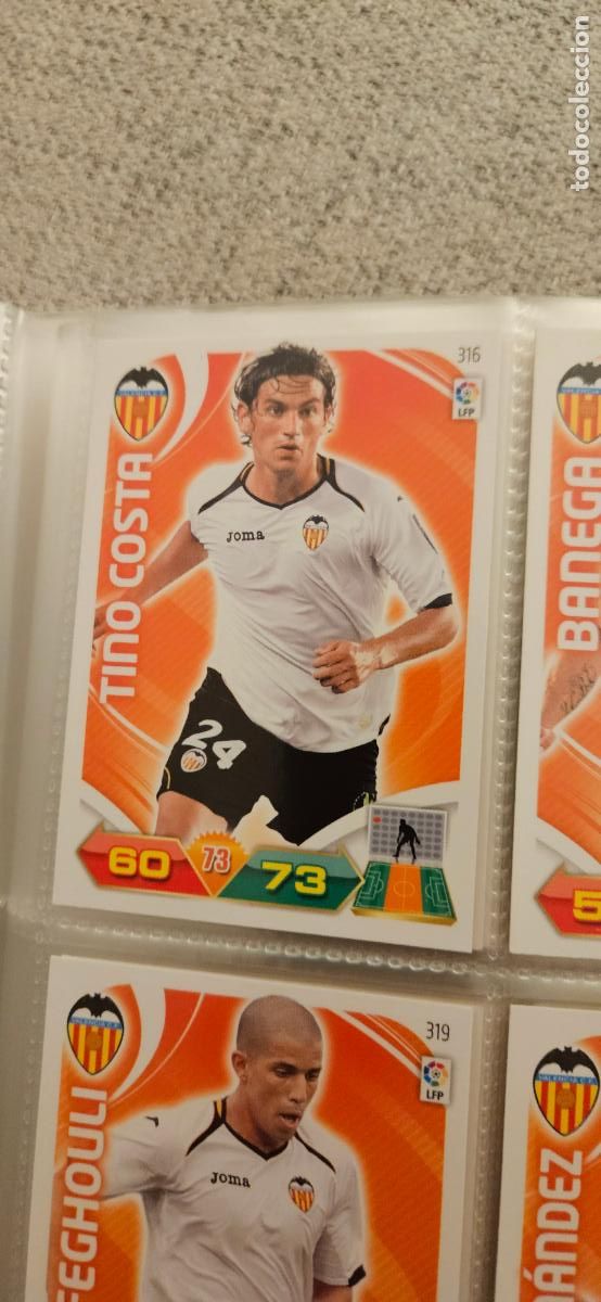 Fu&szlig;ball-Sticker: 316 Tino Costa Valencia adrenalyn 2011 2012 11 12 trading card
