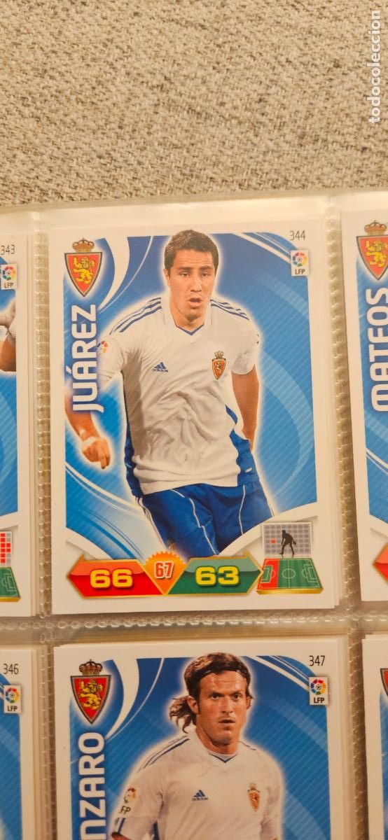 Cromos de f&uacute;tbol: 344 Ju&aacute;rez Zaragoza adrenalyn 2011 2012 11 12 trading card