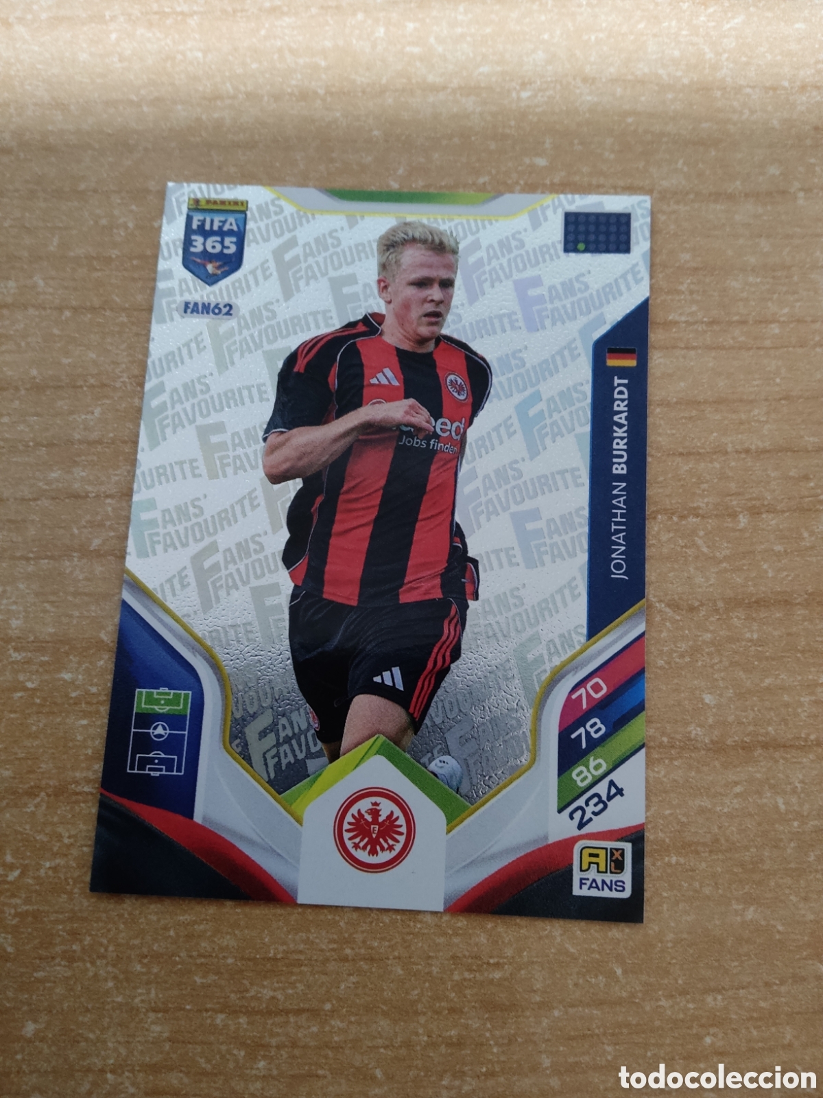Cromos de f&uacute;tbol: FAN62 JONATHAN BURKARDT FRANKFURT FIFA 365 ADRENALYN 2026