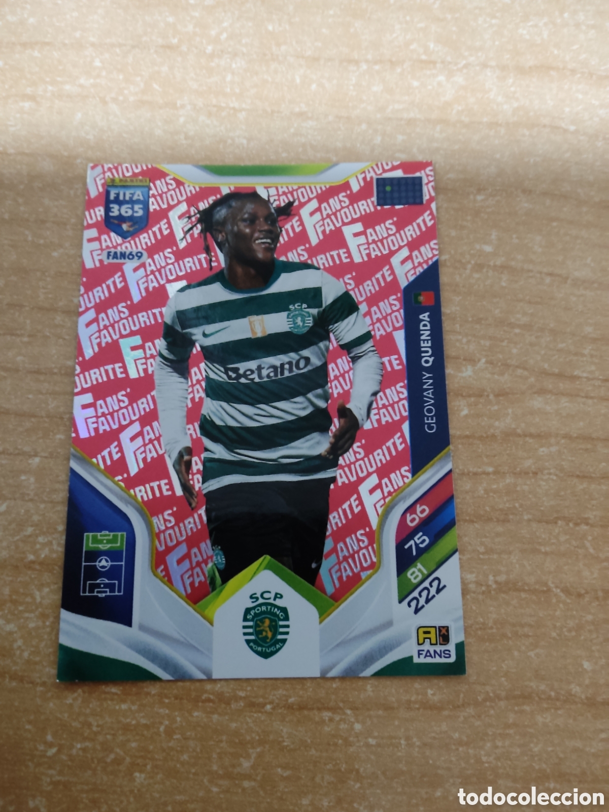 Cromos de f&uacute;tbol: FAN69 GEOVANY QUENDA SPORTING PORTUGAL ROJA FIFA 365 ADRENALYN 2026