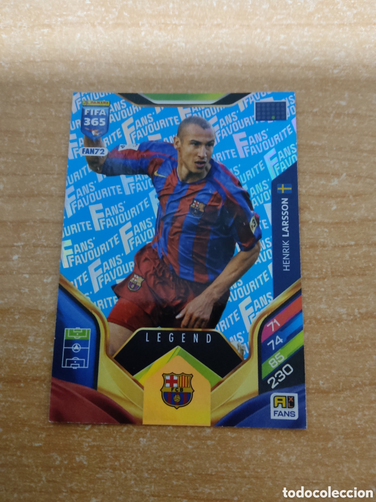 Cromos de f&uacute;tbol: FAN72 HENRIK LARSSON LEGEND BARCELONA AZUL FIFA 365 ADRENALYN 2026
