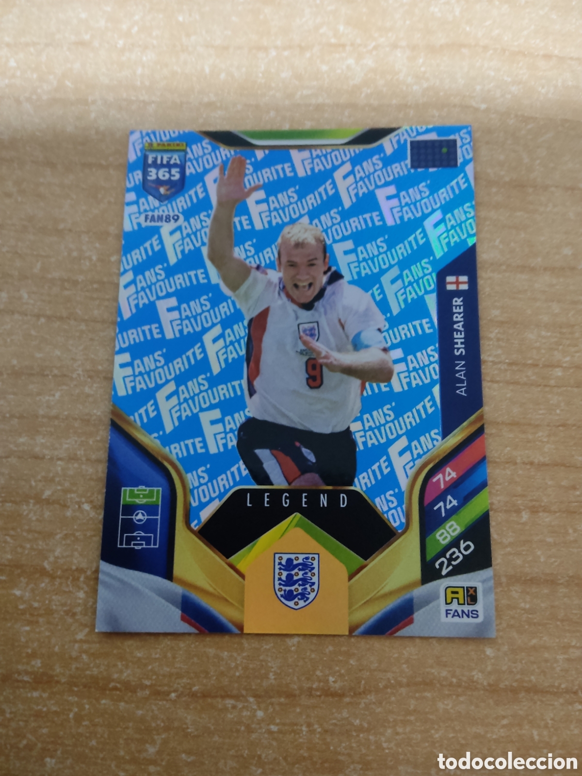 Cromos de f&uacute;tbol: FAN89 ALAN SHEARER INGLATERRA LEGEND AZUL FIFA 365 ADRENALYN 2026