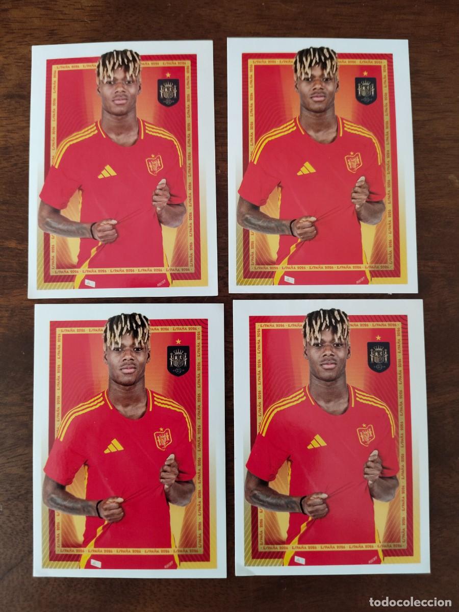Cromos de f&uacute;tbol: 4 de Nico Williams. Mundial 2026. N&uacute;mero 59.