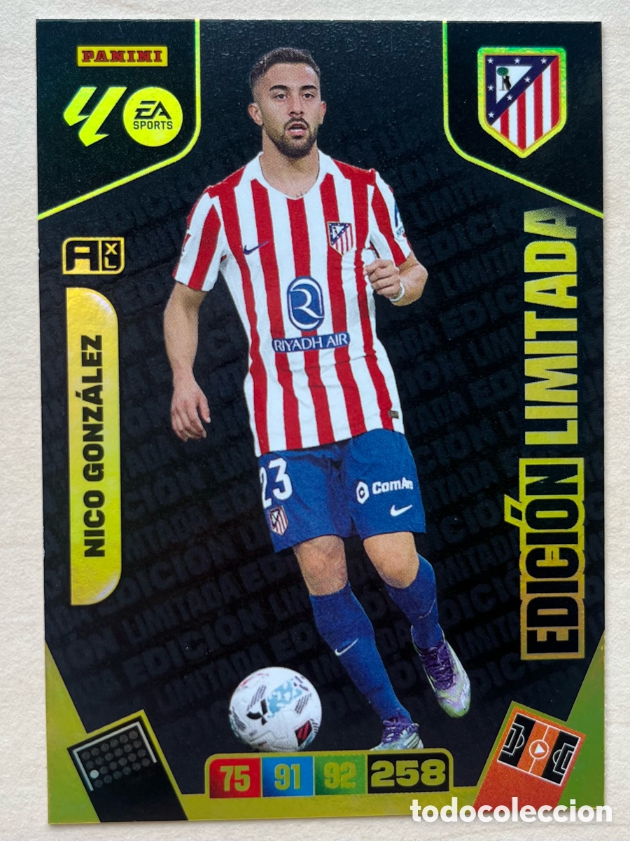 Cromos de f&uacute;tbol: Nico Gonz&aacute;lez Edici&oacute;n Limitada Adrenalyn XL 2025-26 - Atl&eacute;tico de Madrid