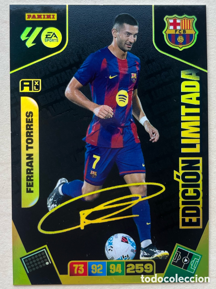 Cromos de f&uacute;tbol: Ferran Torres Auto Edici&oacute;n Limitada Adrenalyn XL 2025-26 - FC Barcelona