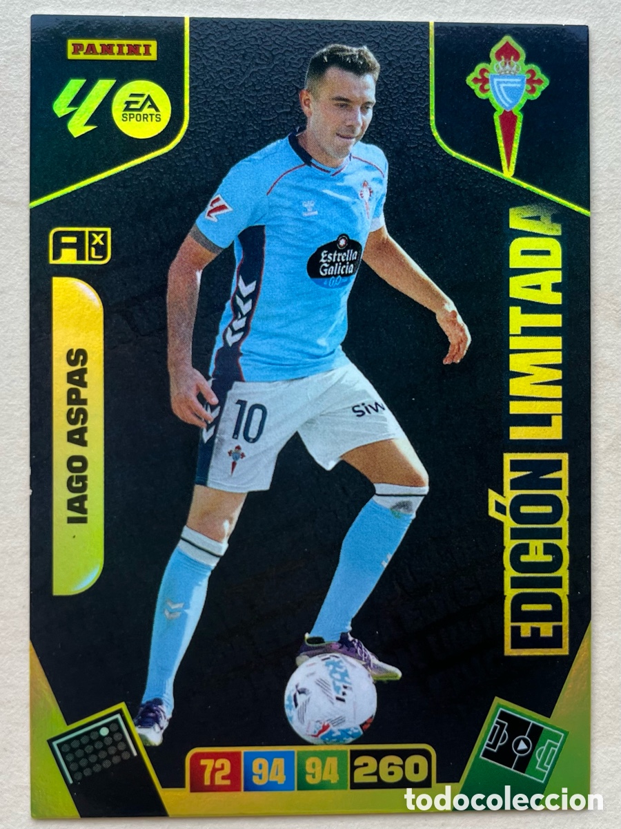 Cromos de f&uacute;tbol: Iago Aspas Edici&oacute;n Limitada Adrenalyn XL 2025-26 - Celta