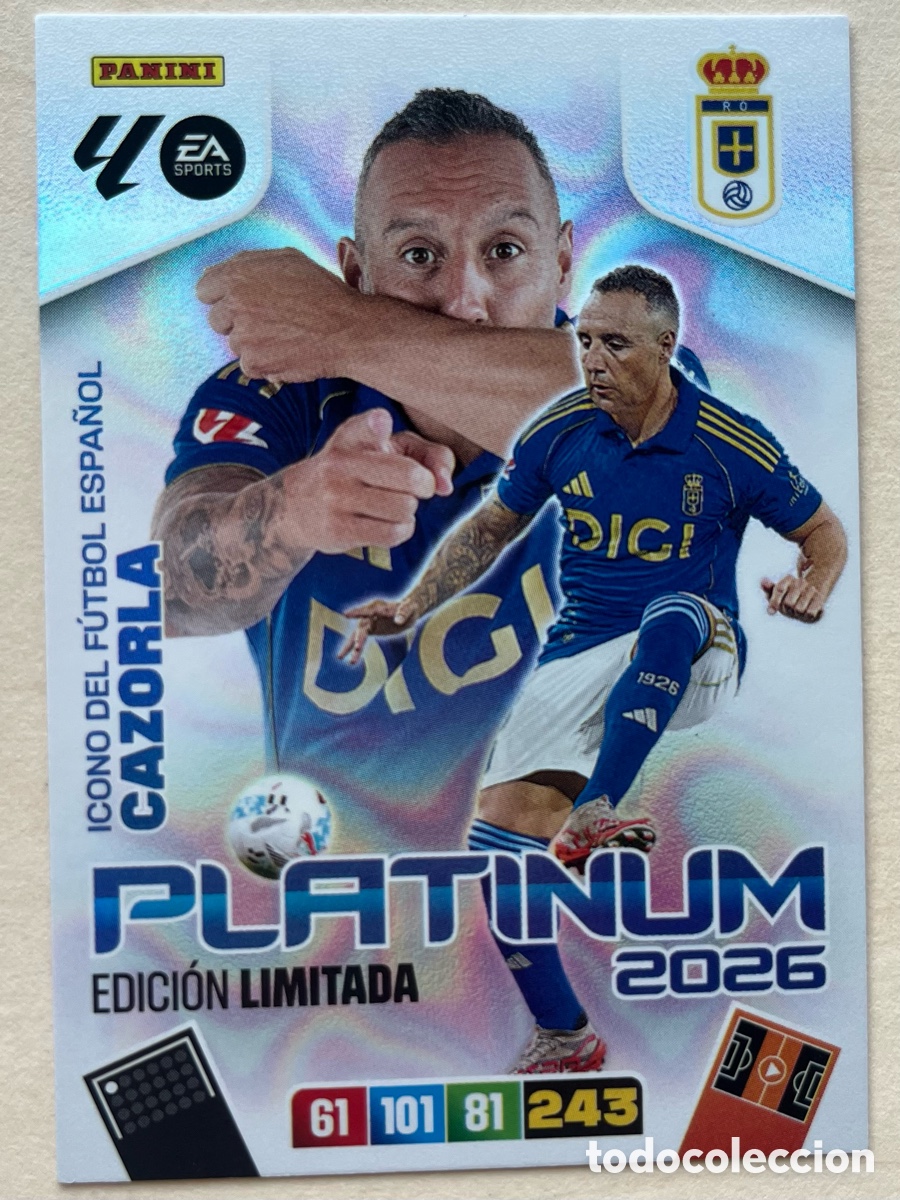 Cromos de f&uacute;tbol: Cazorla Platinium Edici&oacute;n Limitada Adrenalyn XL 2025-26 - Real Oviedo