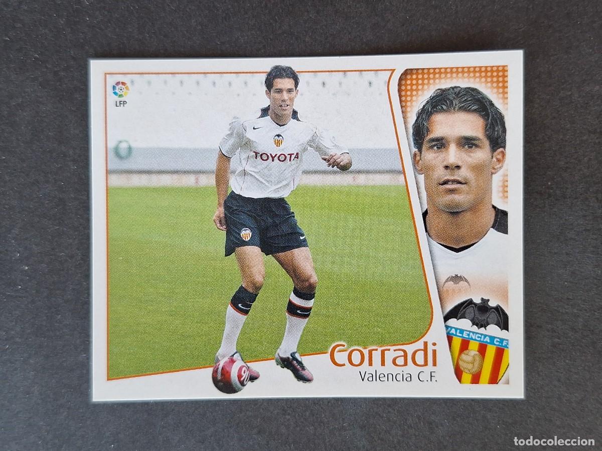 Cartes &agrave; collectionner de Football: L5 CORRADI VALENCIA C. F. LIGA ESTE 2004 2005 04 05 NUNCA PEGADO SIN PEGAR
