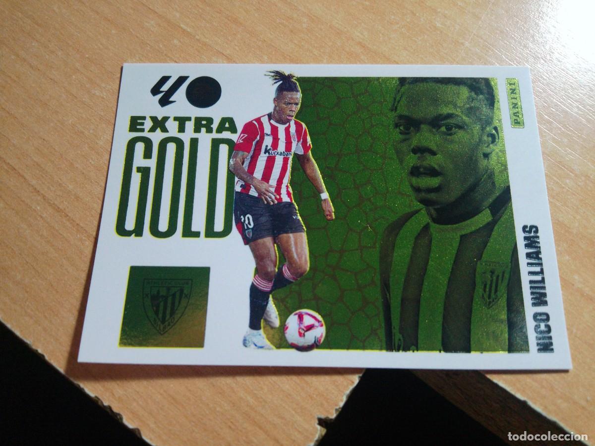 Cromos de f&uacute;tbol: NICO WILLIAMS EXTRA GOLD ATHLETIC DE BILBAO 25 26 LIGA ESTE 2025 2026 NUEVO