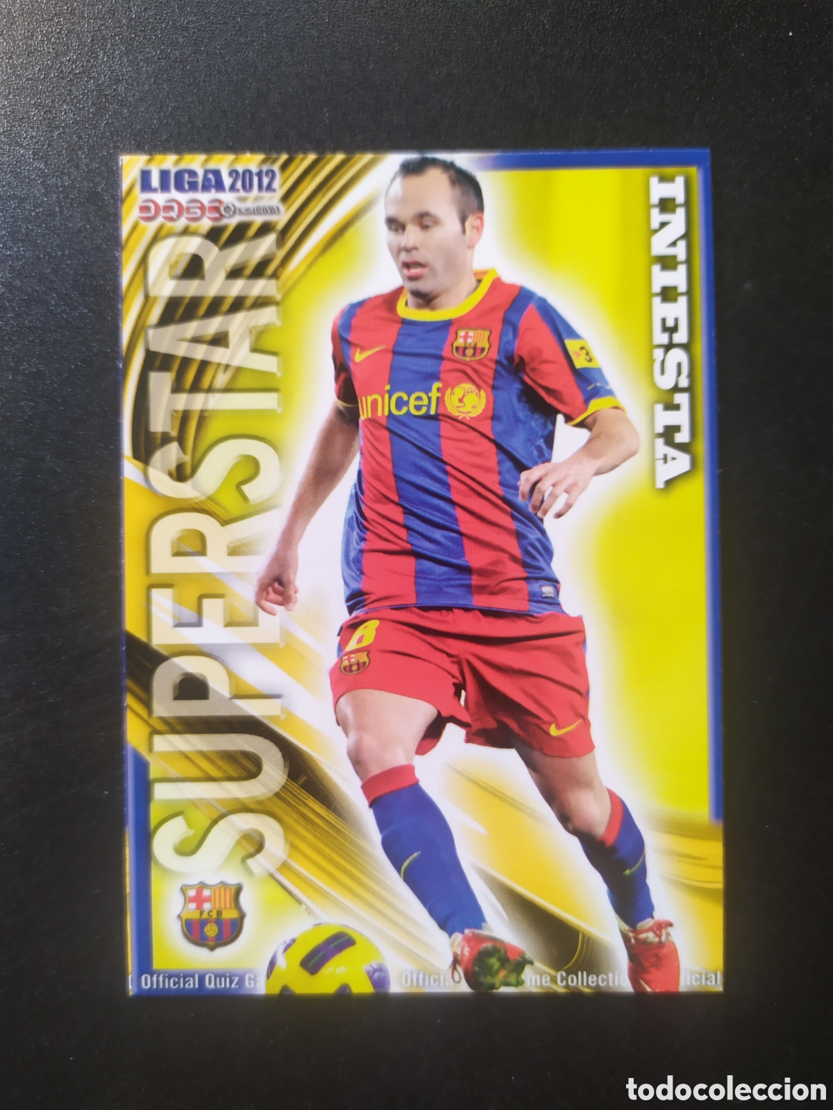 Cromos de f&uacute;tbol: Mundicromo fichas Liga 2011 2012 11 12 Iniesta superstar mate n&deg; 25 Barcelona