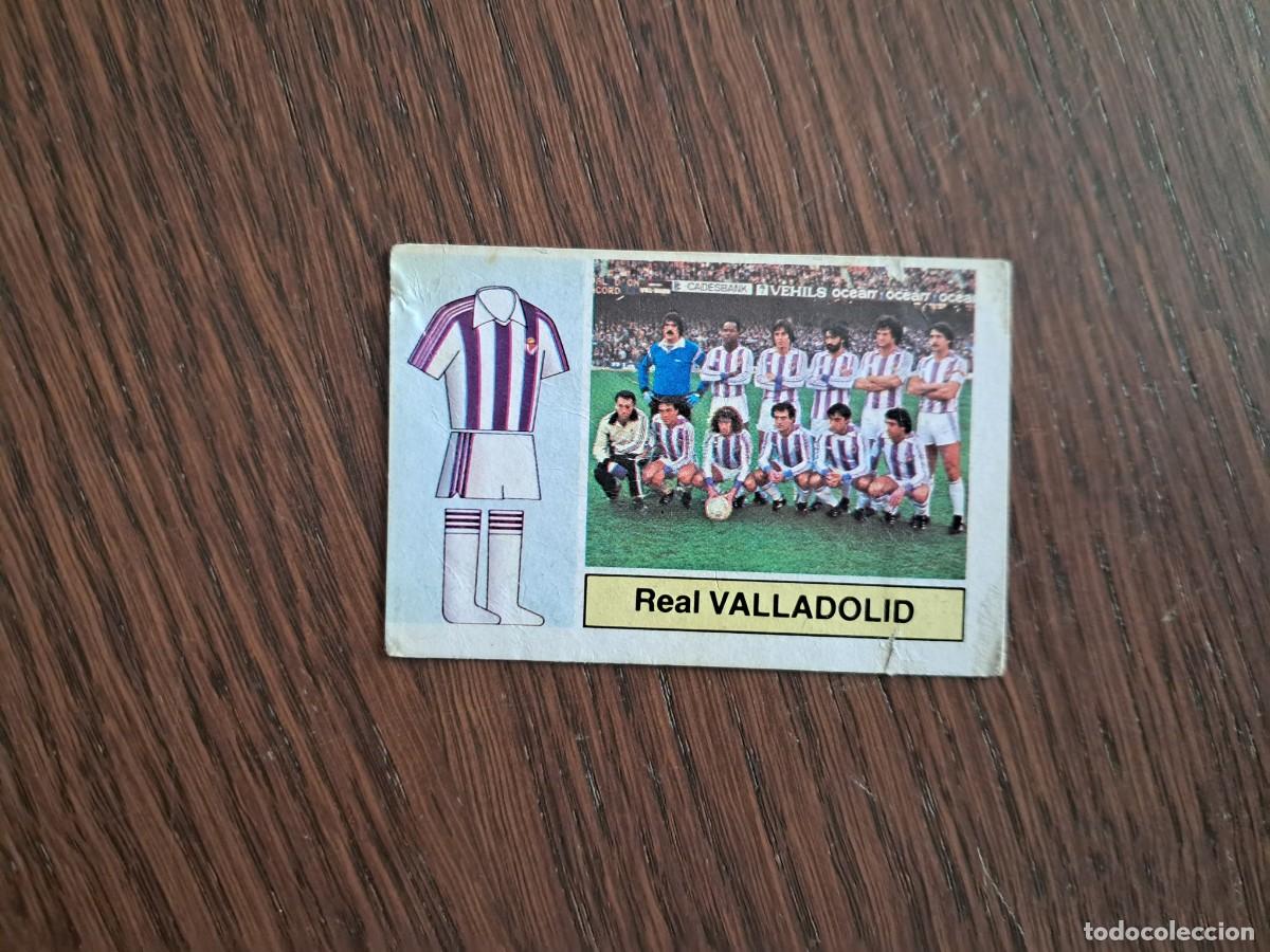 Fu&szlig;ball-Sticker: cromo de futbol, edic. Este, liga 82-83, Real Valladolid, alineaci&oacute;n, plantilla, despegado.