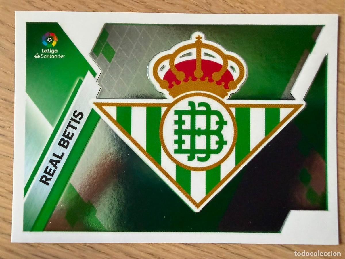 Cromos de f&uacute;tbol: 9 ESCUDO REAL BETIS 19 20 2019 2020 LIGA SANTANDER COLECCIONES ESTE SIN PEGAR STICKER