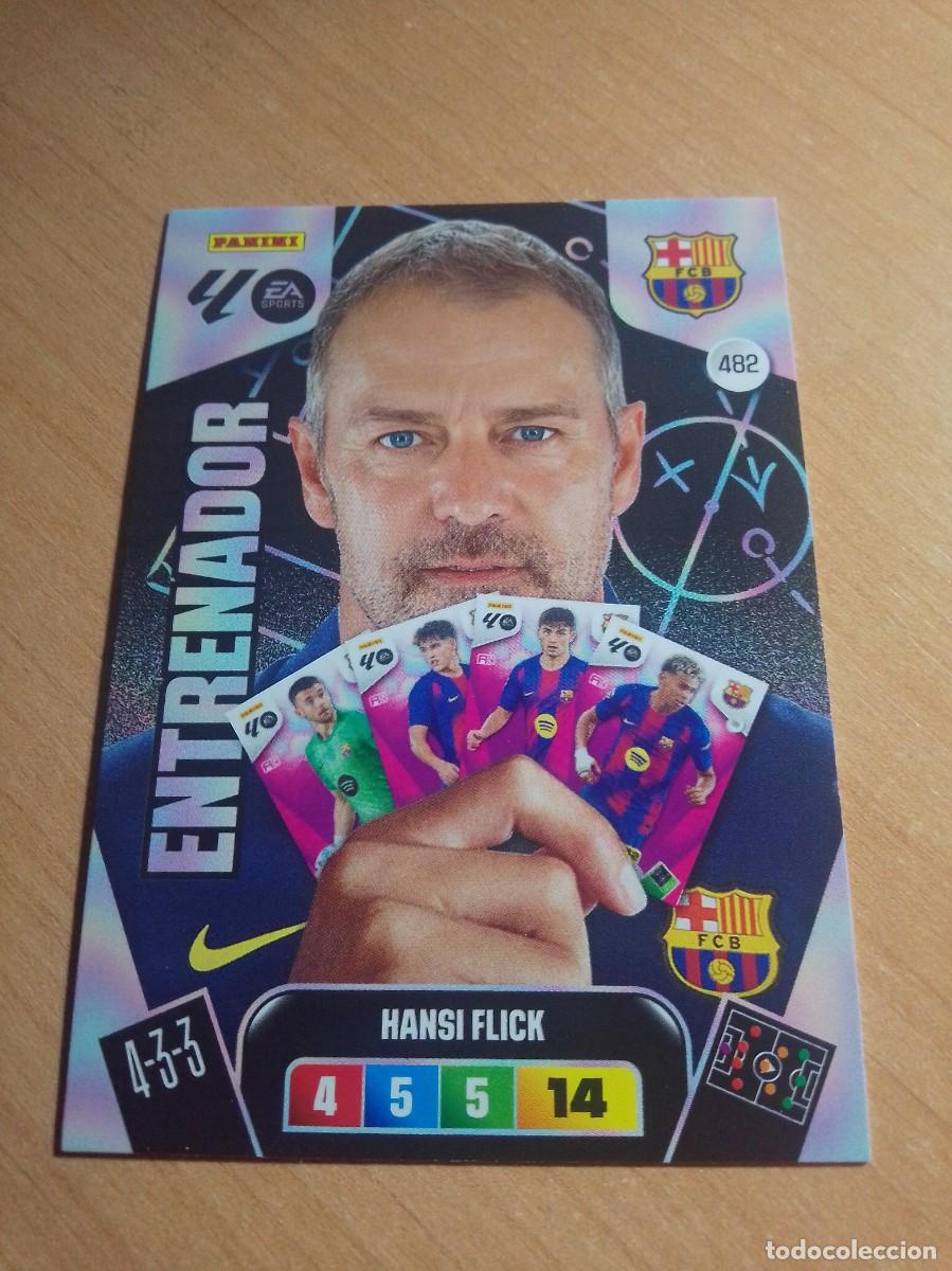 Figurine di Calcio: 482 HANSI FLICK ENTRENADOR DEL BARCELONA 25 26 ADRENALYN XL 2025 2026 NUEVO