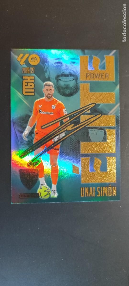 Cartes &agrave; collectionner de Football: MEGACRACKS 2026/27 CARD ELITE POWER UNAI SIMON FIRMADA ATLETIC CLUB # P17 PANINI