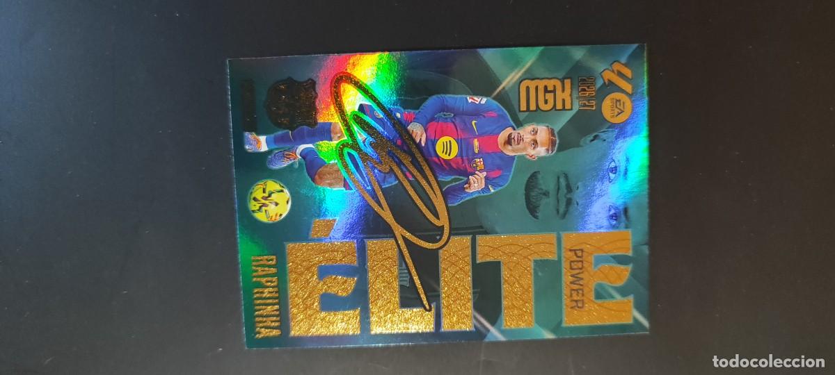 Cromos de f&uacute;tbol: MEGACRACKS 2026/27 CARD ELITE POWER RAPHINHA FC BARCELONA FIRMADA# P15 PANINI