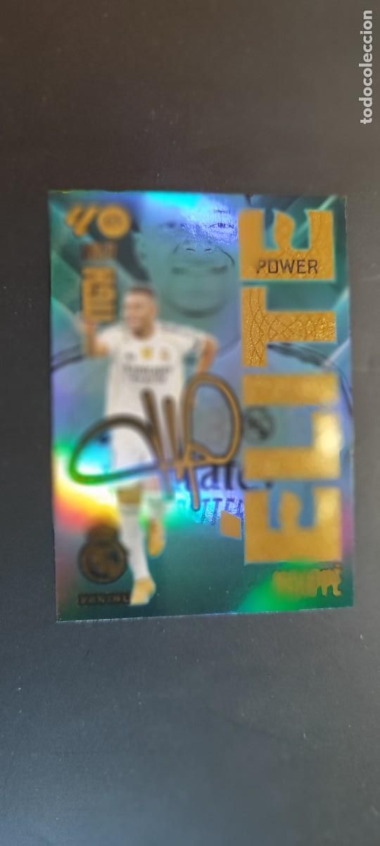 Football Stickers: MEGACRACKS 2026/27 CARD ELITE POWER MBAPPE REAL MADRID FIRMADA# P10 PANINI
