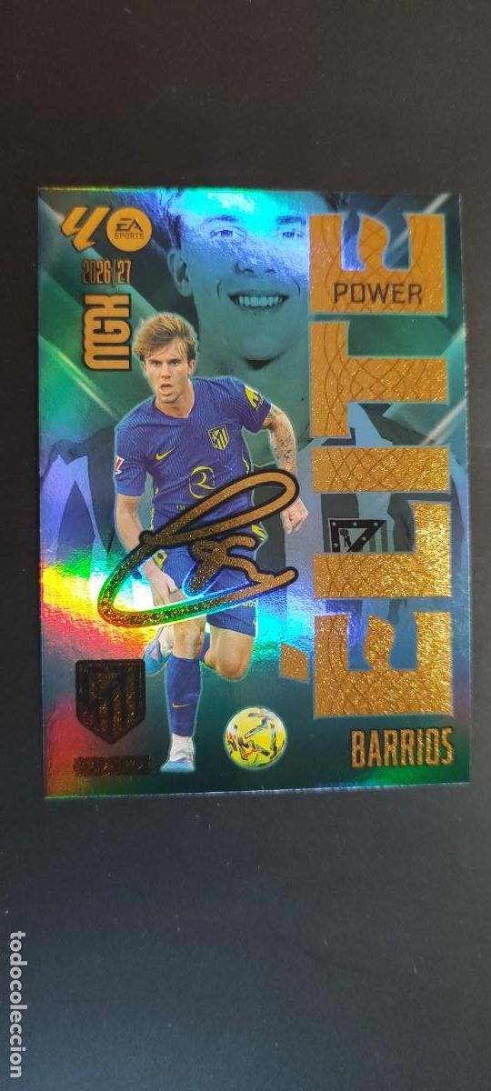 Football Stickers: MEGACRACKS 2026/27 CARD ELITE POWER BARRIOS AT MADRID FIRMADA# P1 PANINI