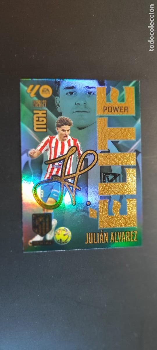 Fu&szlig;ball-Sticker: MEGACRACKS 2026/27 CARD ELITE POWER JULIAN ALVAREZ AT MADRID FIRMADA# P8 PANINI