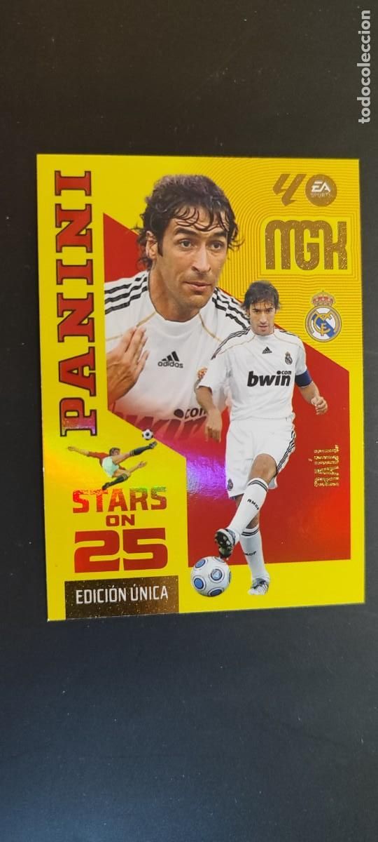 Cromos de f&uacute;tbol: MEGACRACKS 2026/27 CARD 25 ANIVERSARIO EDICION LIMITADA RAUL REAL MADRID # 426 PANINI