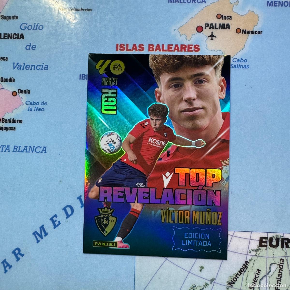 Cromos de f&uacute;tbol: V&iacute;ctor Mu&ntilde;oz Edici&oacute;n Limitada Top Revelaci&oacute;n Del Osasuna megacracks 26-27 2026-2027