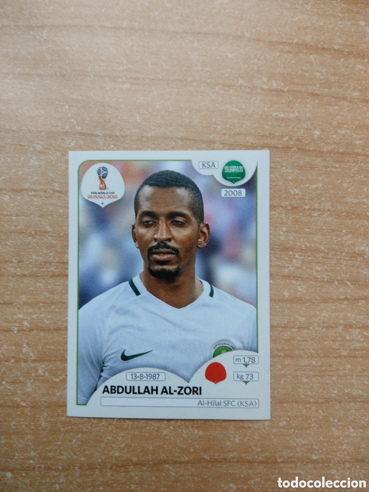 Fu&szlig;ball-Sticker: 56 ABDULLAH AL ZORI ARABIA SAUDITA MUNDIAL 2018 RUSSIA