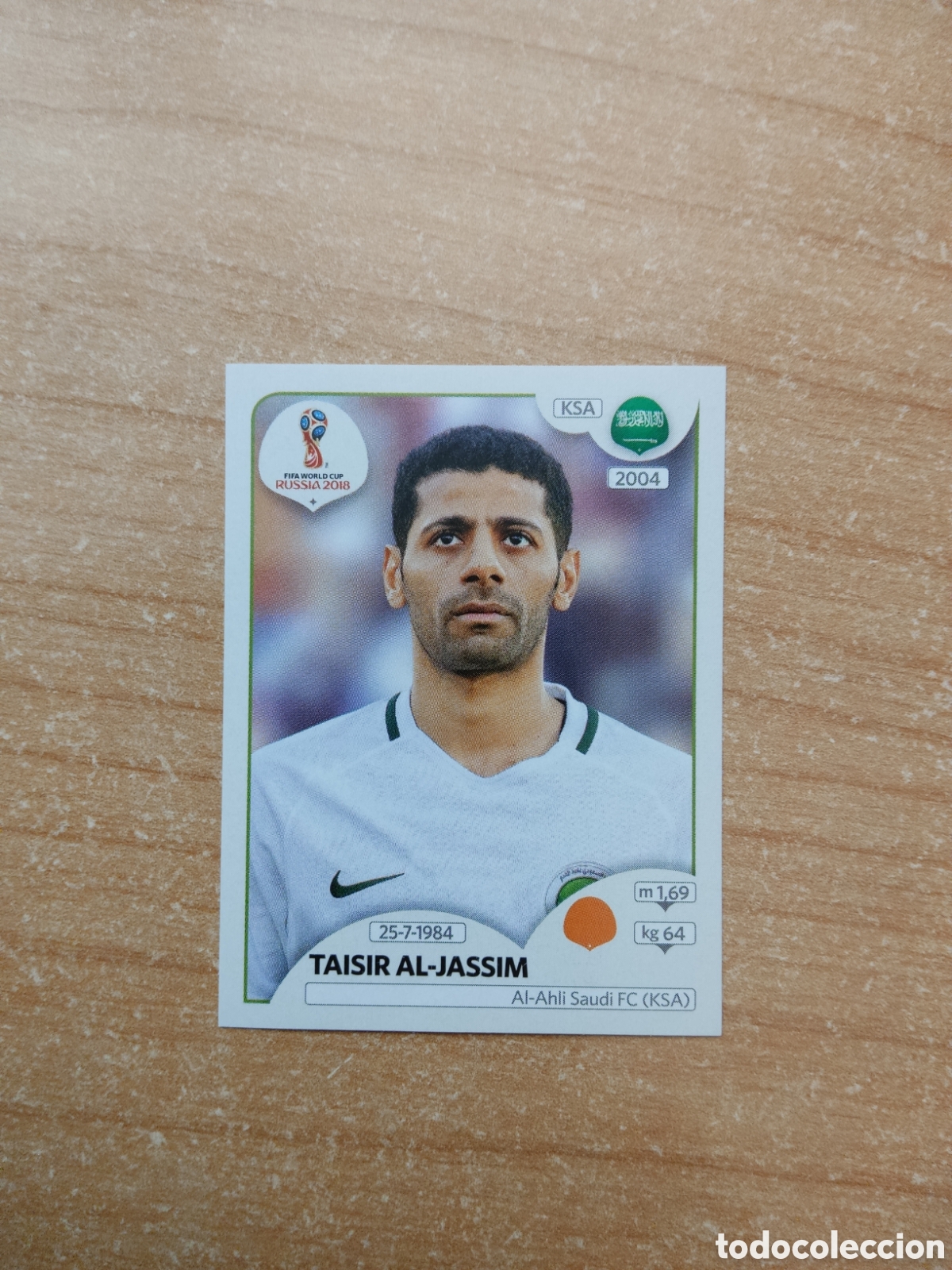 Football Stickers: 62 TAISIR AL JASSIM ARABIA SAUDITA MUNDIAL 2018 RUSSIA