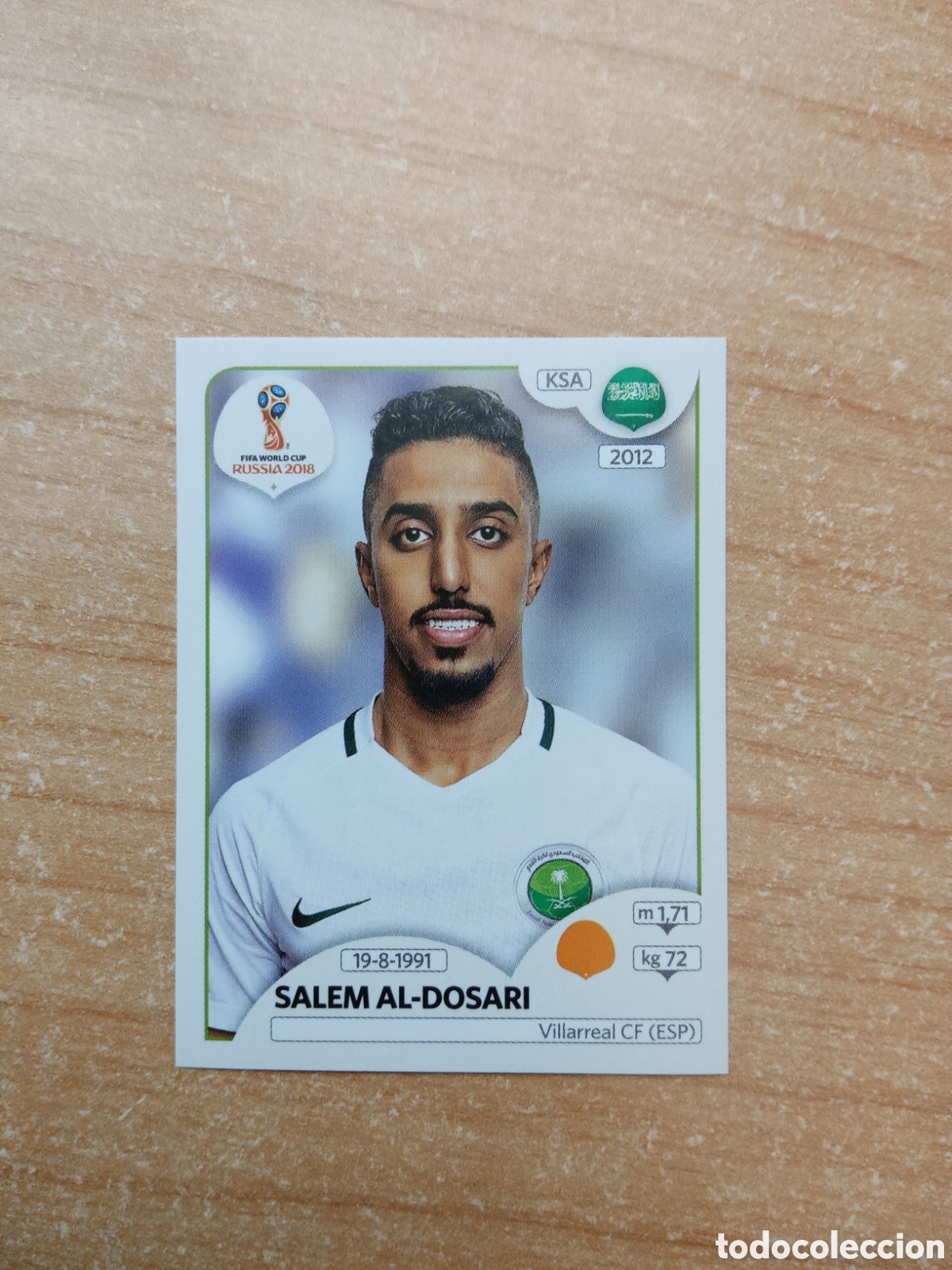 Football Stickers: 67 SALEM AL DOSARI ARABIA SAUDITA MUNDIAL 2018 RUSSIA