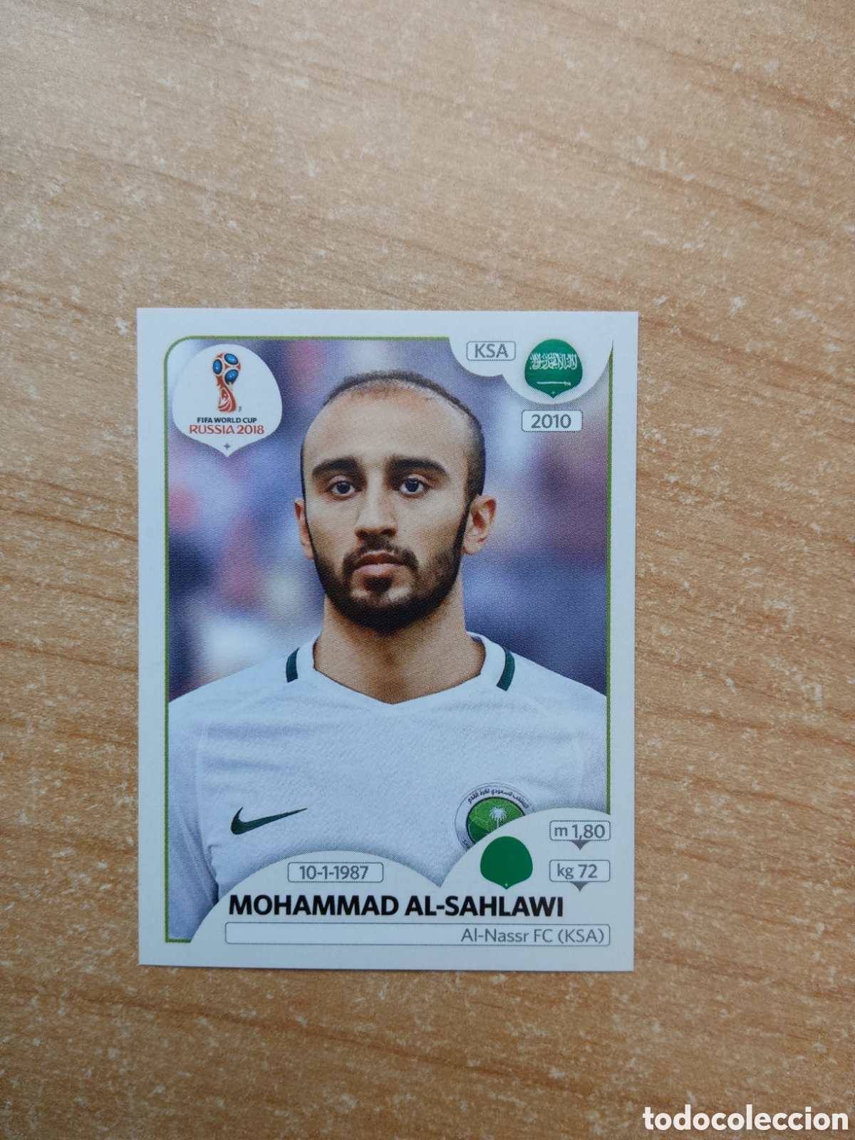 Football Stickers: 69 MOHAMMAD AL SAHLAWI ARABIA SAUDITA MUNDIAL 2018 RUSSIA